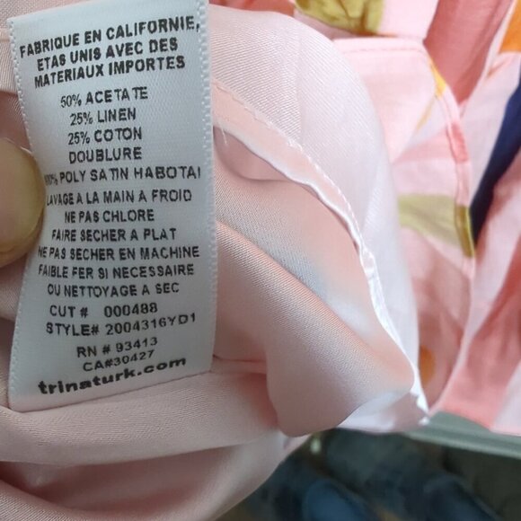 Trina Turk Off shoulder designer dress NWT Size 6 Orange Pink Color - Picture 12 of 12